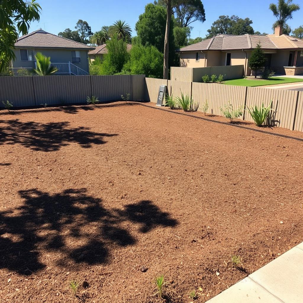 Cleared and mulched suburban block